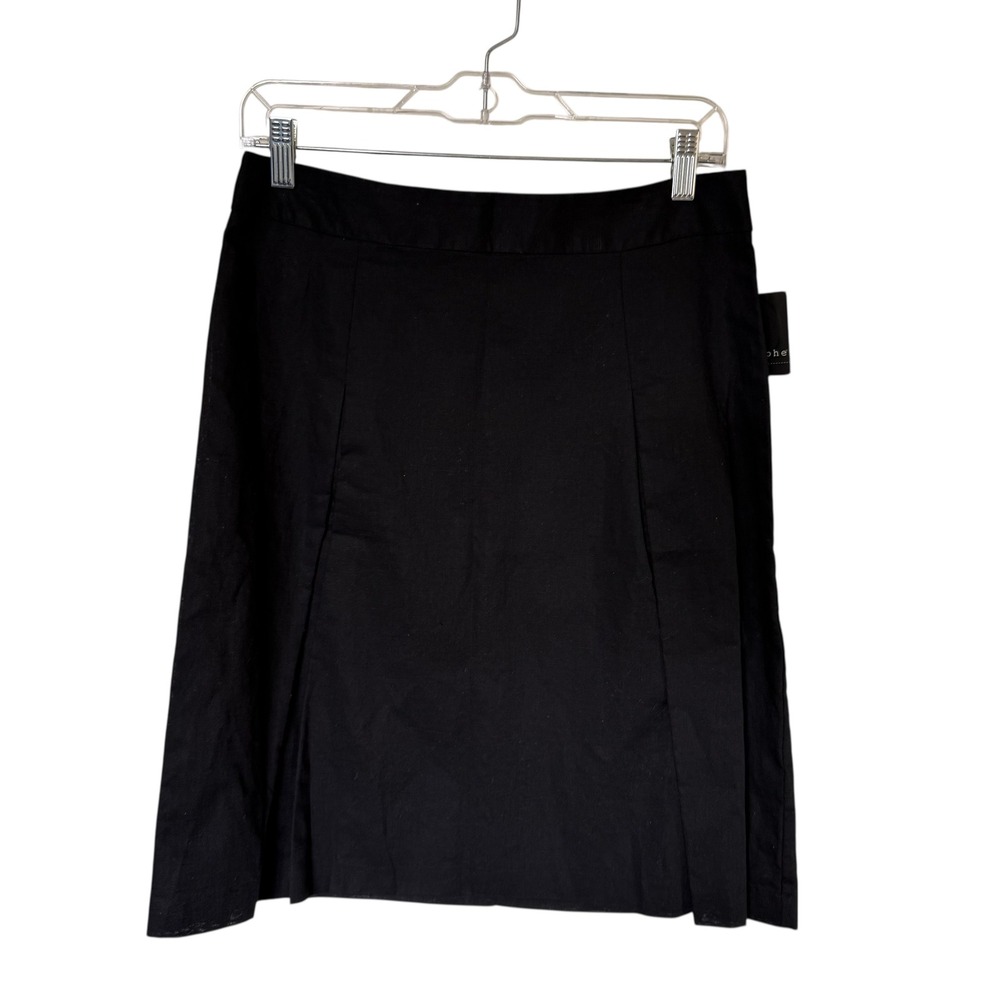 apostrophe black linen blend knee length‎ skirt size 4